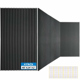 Acoustic foam panels for soundproofing.