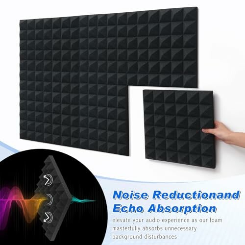 Acoustic foam panels for noise reduction.