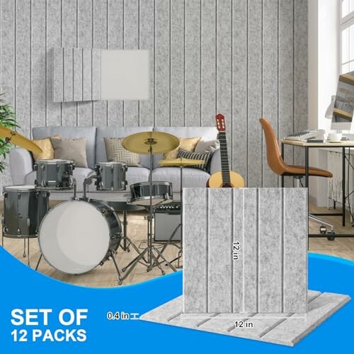 12 Pack Sound Proof Foam Panels