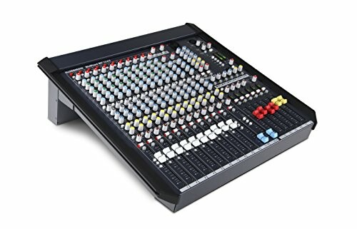 Professional audio mixer console with multiple channels and controls