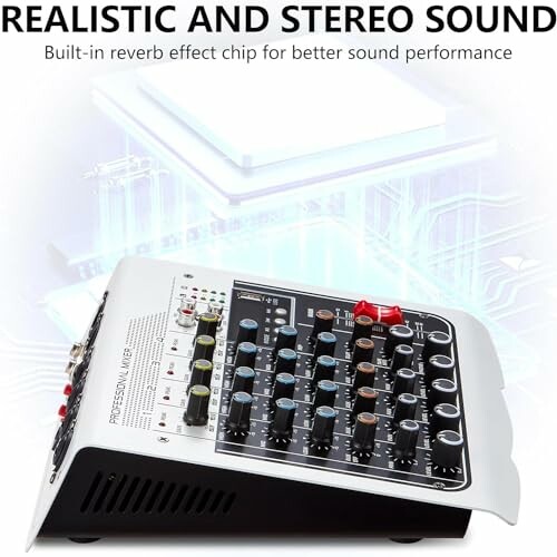 Professional audio mixer with reverb effect chip.