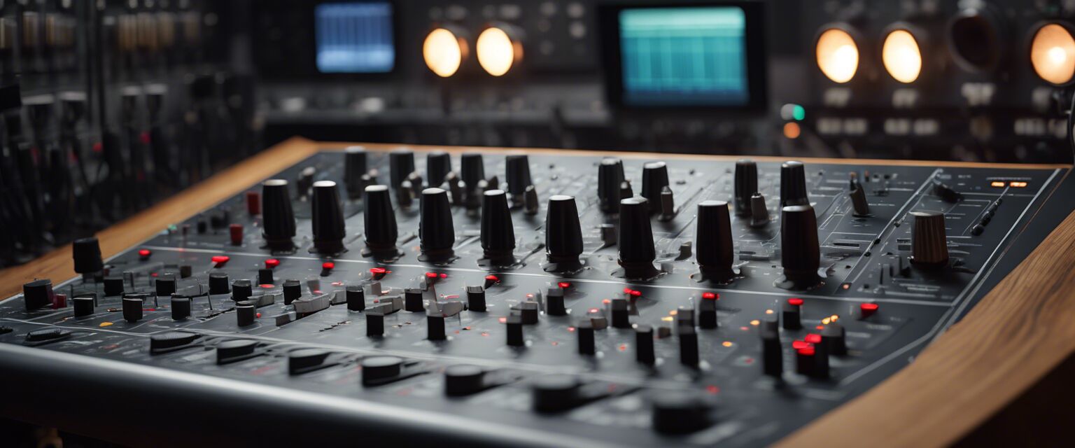 Audio mixer in a recording studio