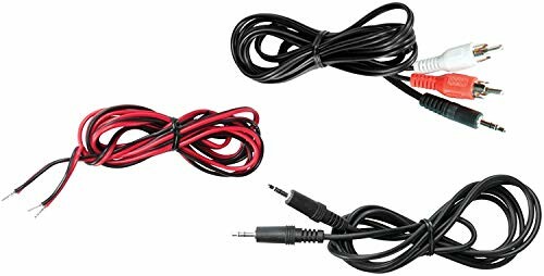 Three types of audio and video cables, including RCA and 3.5mm jack.