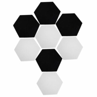 Black and white hexagon tiles arranged in a pattern