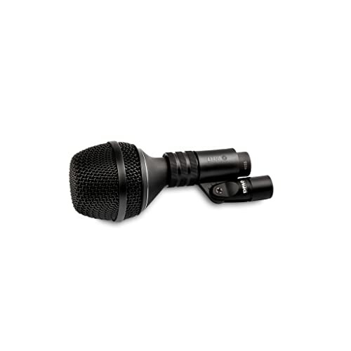 Black dynamic microphone with mesh grille