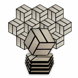 3D geometric cube pattern with stacked cubes