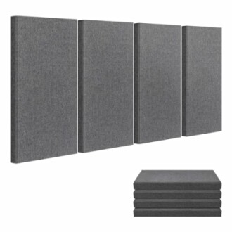 Set of gray acoustic panels for sound absorption