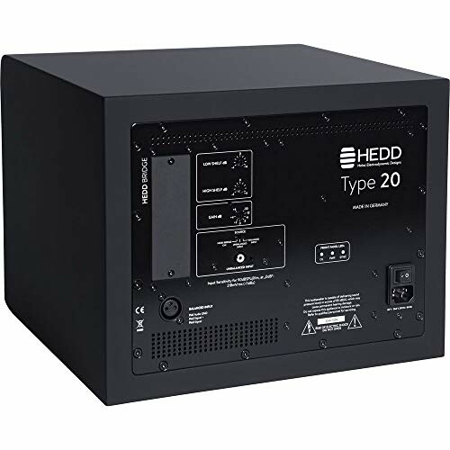 Back view of HEDD Type 20 studio monitor with control panel and inputs.