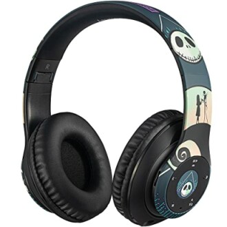 Headphones with Jack Skellington design from The Nightmare Before Christmas.