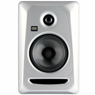 White KRK studio monitor speaker