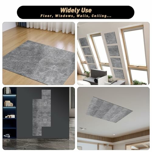 Versatile tiles used on floor, windows, walls, and ceiling.