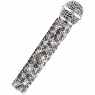 Microphone with rhinestone-covered handle