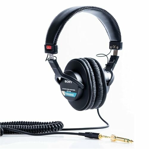 Sony professional over-ear headphones with coiled cable