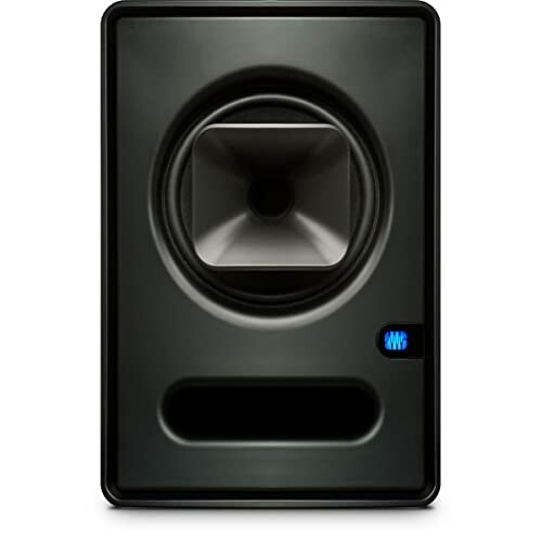 Black studio monitor speaker front view