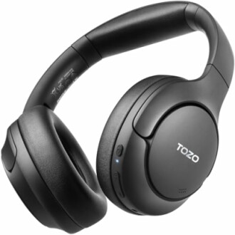 TOZO wireless over-ear headphones in black