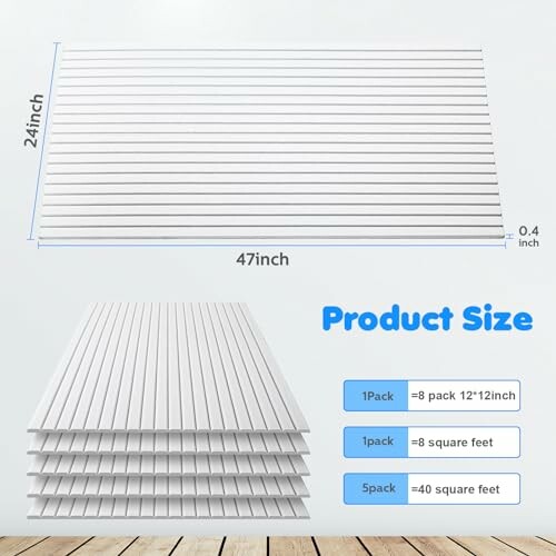 White foam panels with dimensions and packaging details.