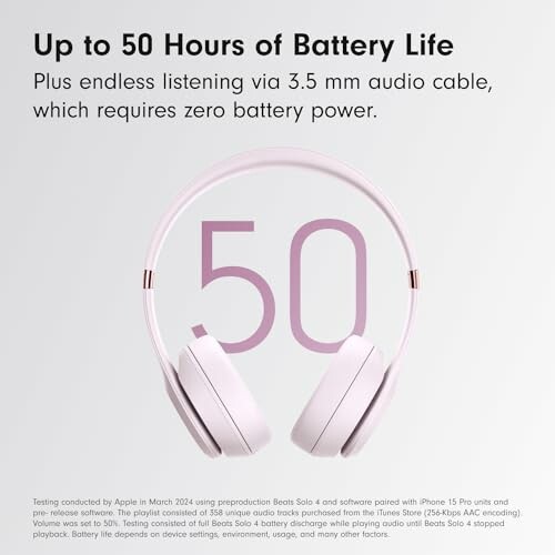 Wireless headphones with 50 hours of battery life.