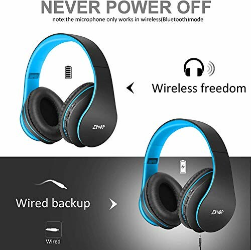 Wireless and wired headphones with microphone feature.