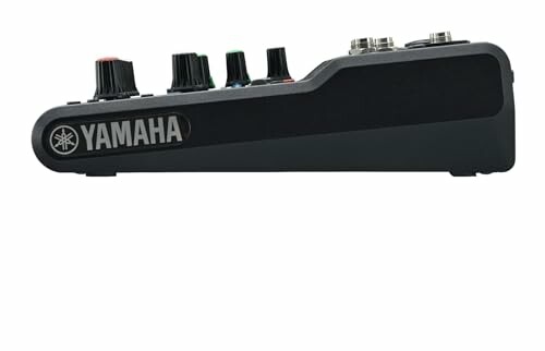 Side view of a Yamaha audio mixer with control knobs.