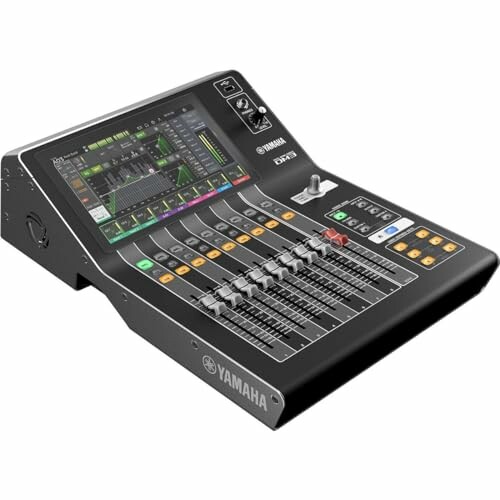 Yamaha digital audio mixer with touchscreen and sliders