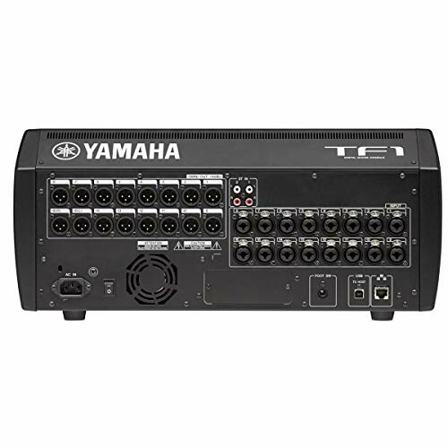 Back view of Yamaha TF1 digital mixer showing input and output ports